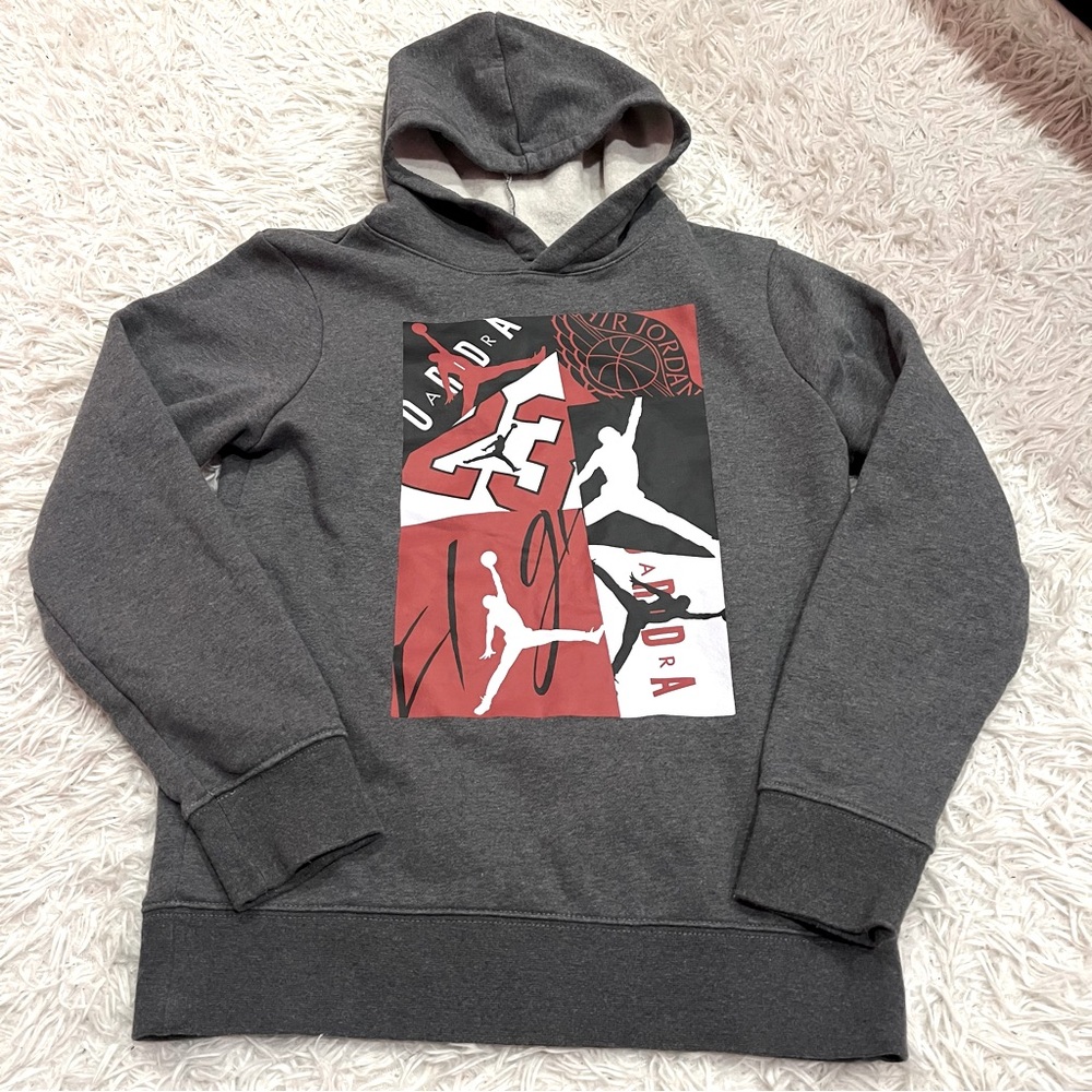 Air Jordan Graphic Fleece Pullover Hoodie Boys Size L 12-13 Nike
